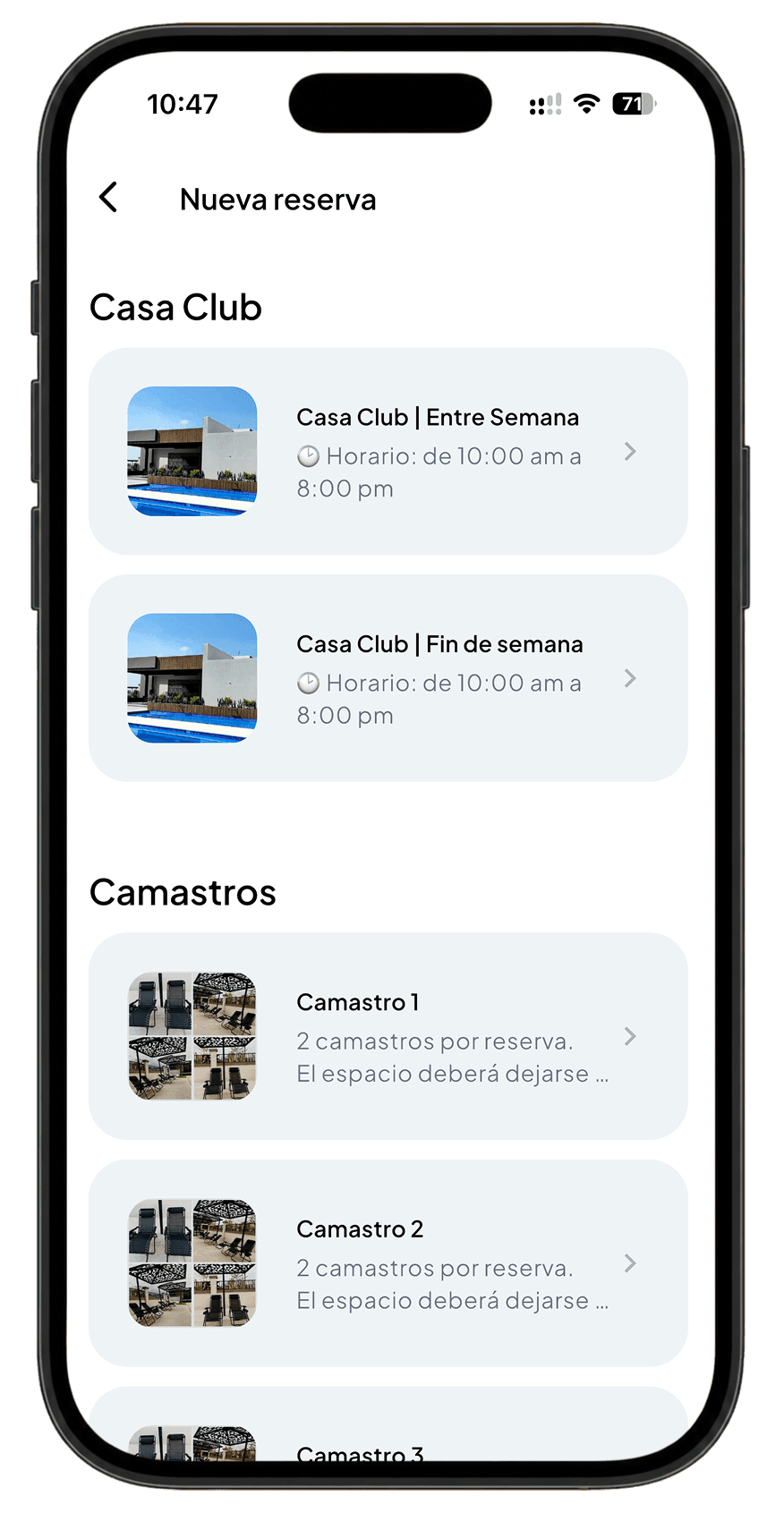 App Clubhaus: nueva reserva de amenidades